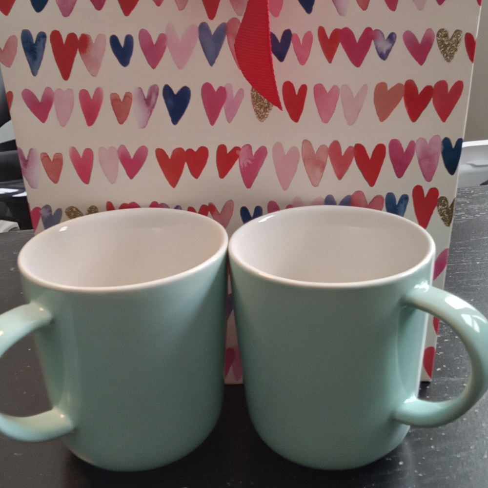 HEMA Vintage Mint Green Ceramic Espresso Mug Set of 2